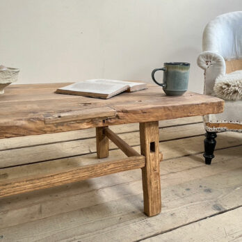 Large warm antique coffee table Nathalie
