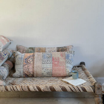 Antique carpet floor cushion