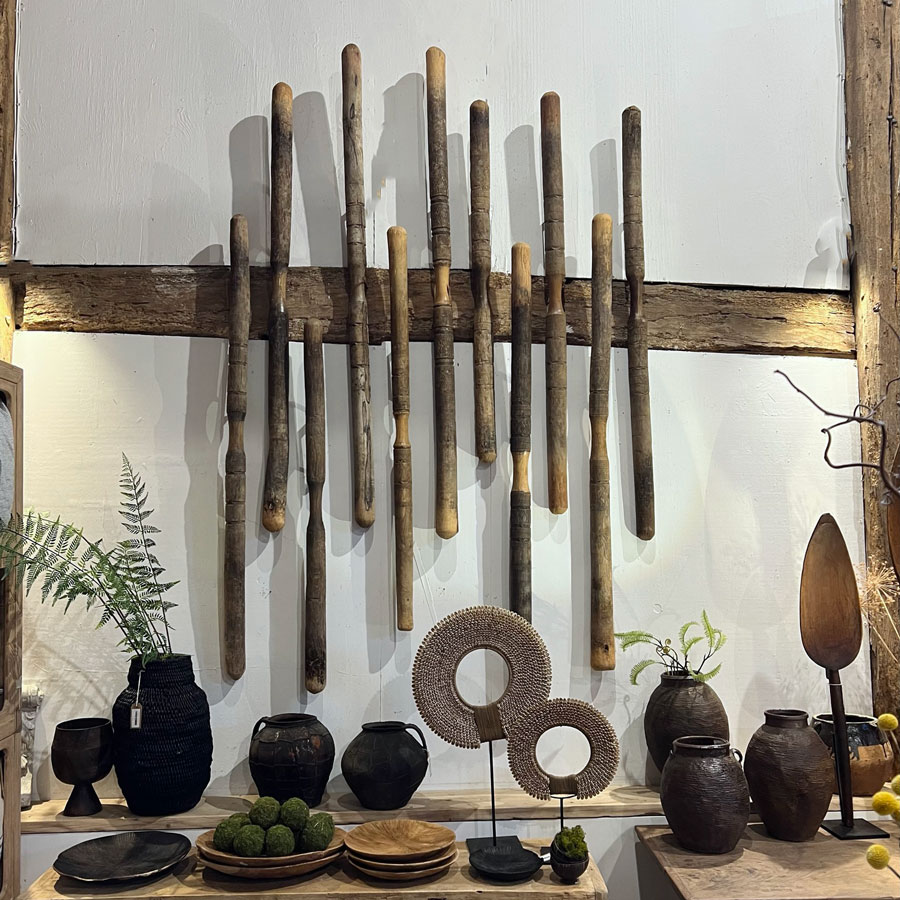 African Vintage wooden pole Artwork