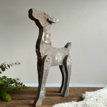 Vintage rustic wood reindeer