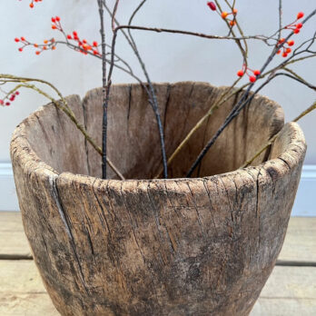 Antique rustic wooden mortar | Serena