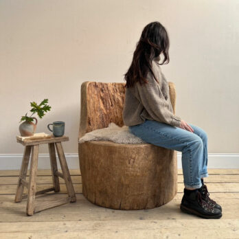 Rustic large tree trunk chair | Sergio
