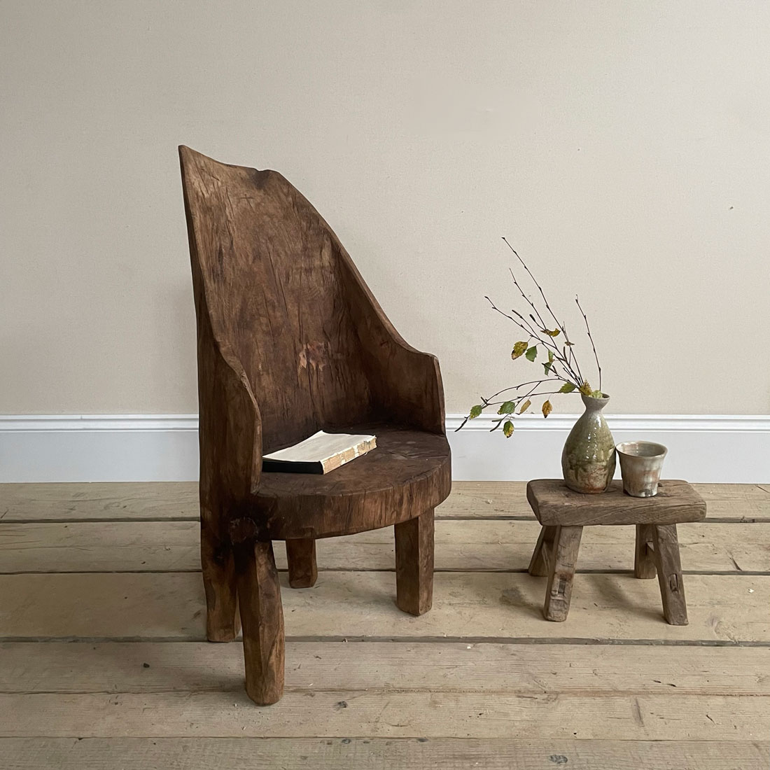 Antique Indian primitive seat | Tabitha