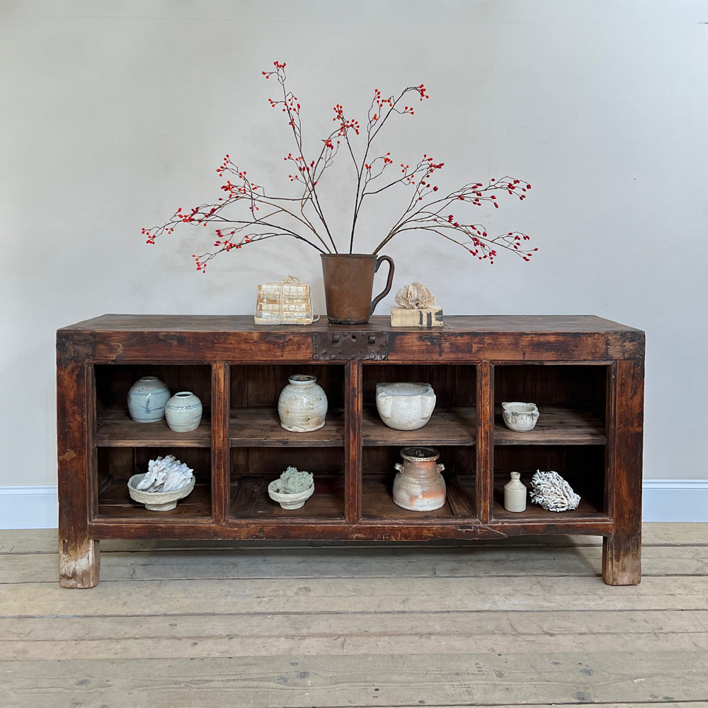 Antique elm shop counter | Tanasha