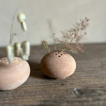 Tiny terracotta flower pin