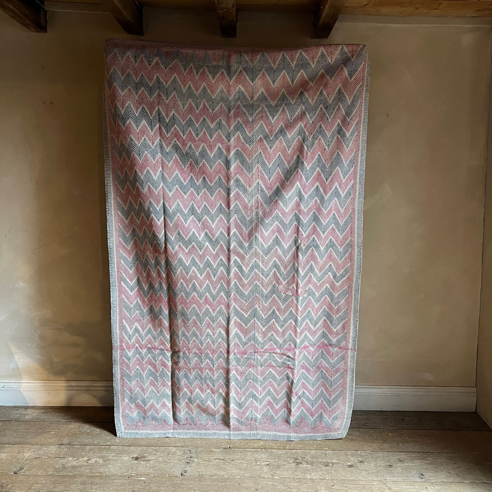 Cream Vintage handstiched Kantha Throw No: 2