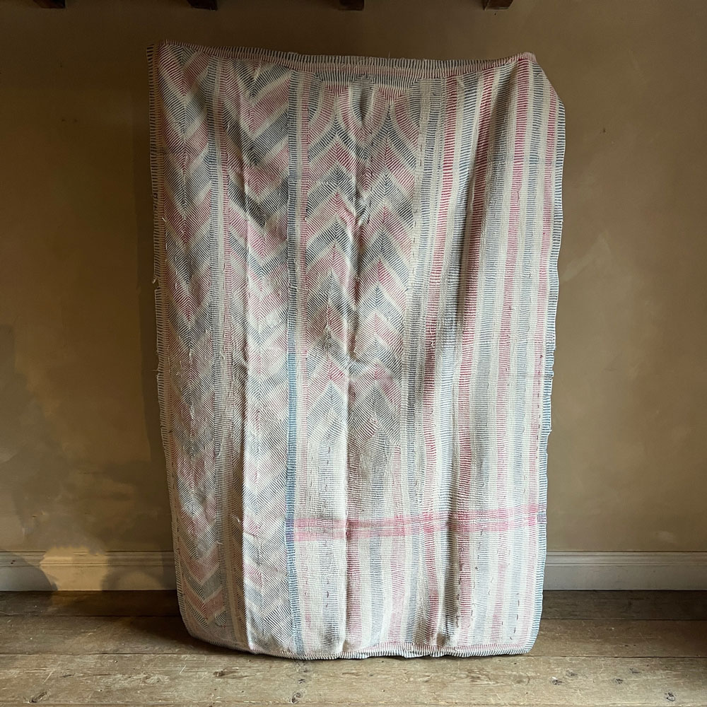 Cream Vintage handstiched Kantha Throw No: 3