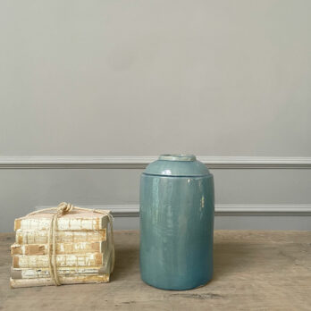 Artisan crackle vase blue