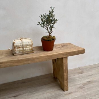 Antique Elm Wooden Bench Enid