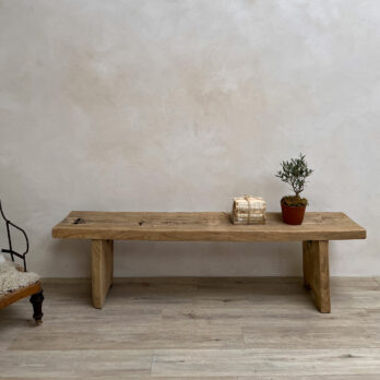 Antique Elm Wooden Bench Enid