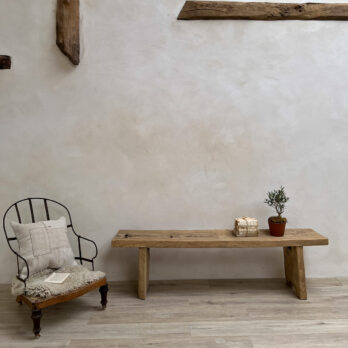 Antique Elm Wooden Bench Enid