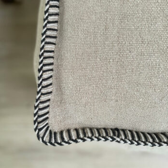 Neutral hand woven pouf | Afghanistan Collective