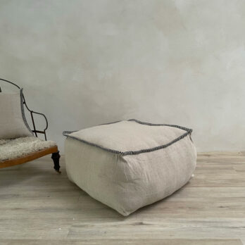 Neutral hand woven pouf | Afghanistan Collective