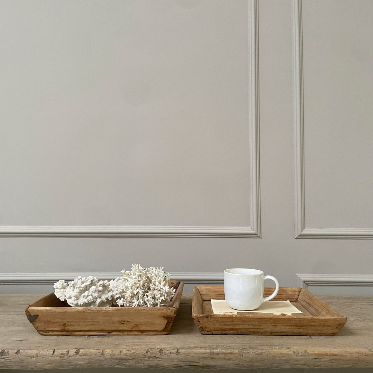 Antique wooden tray small