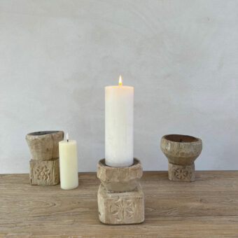 Antique Wooden Nepali Candleholder