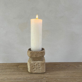 Antique Wooden Nepali Candleholder