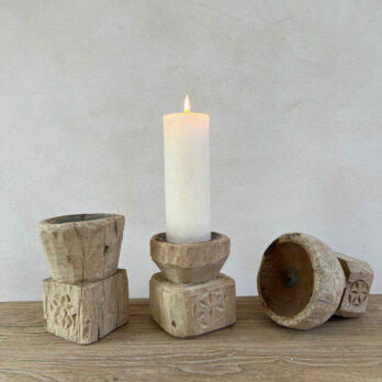 Antique Wooden Nepali Candleholder