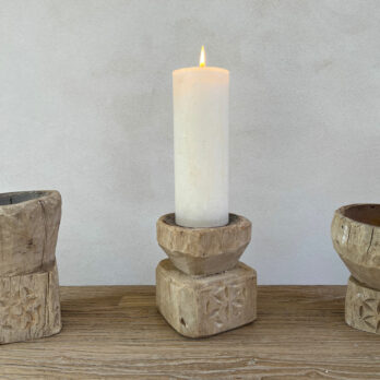 Antique Wooden Nepali Candleholder
