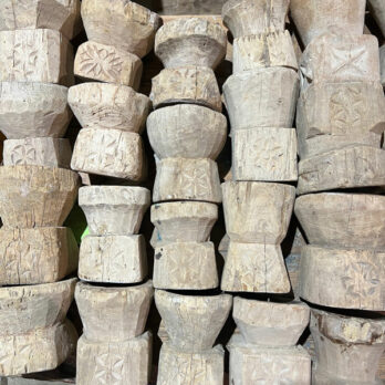 Antique Wooden Nepali Candleholder