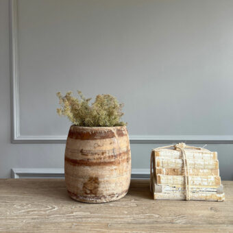 Antique Wooden Nepali Flowerpot C