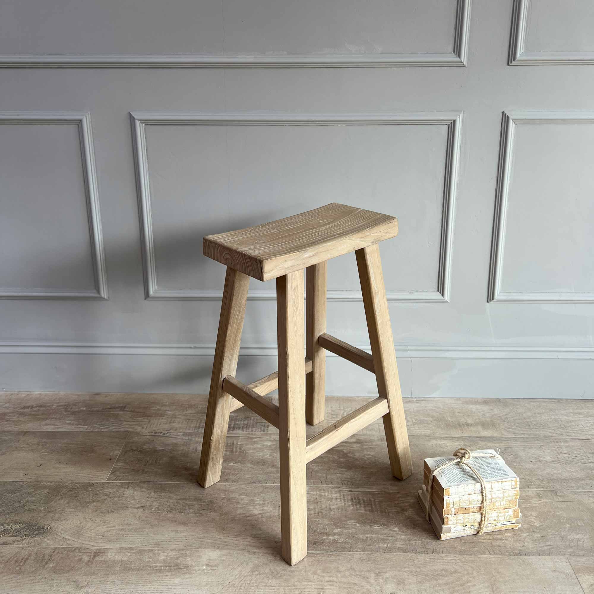 Rustic Reclaimed Wood Bar Stool