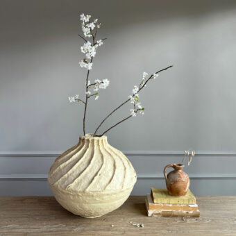 Paper Mache Vase Swirl