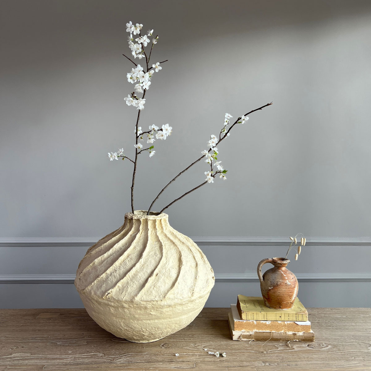 Paper Mache Vase Swirl