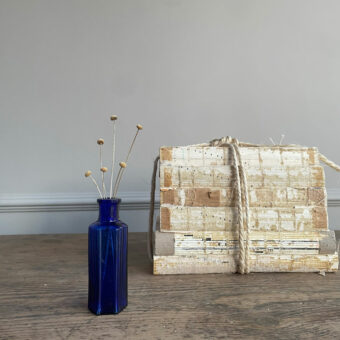 Victorian Blue Bottle Hexagonal Small