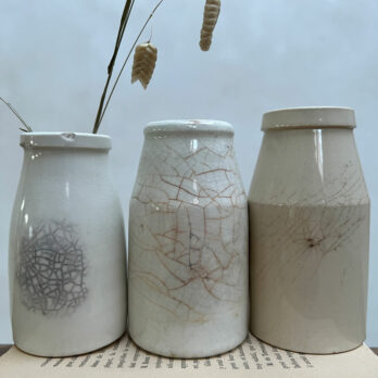 Antique Cream Pot Vase Medium