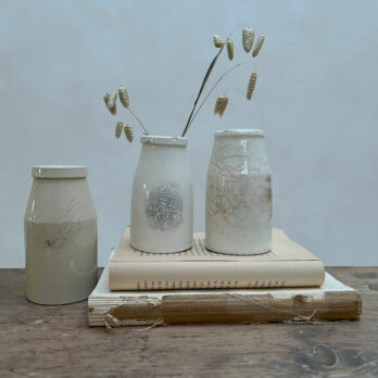 Antique Cream Pot Vase Medium