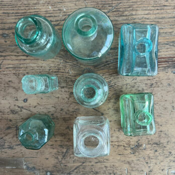 Victorian Glass Ink Well Bottles