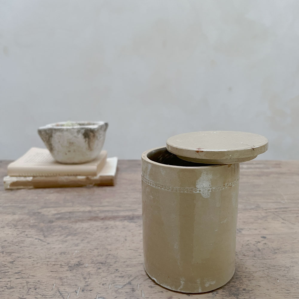 Antique Salt Pot With Lid