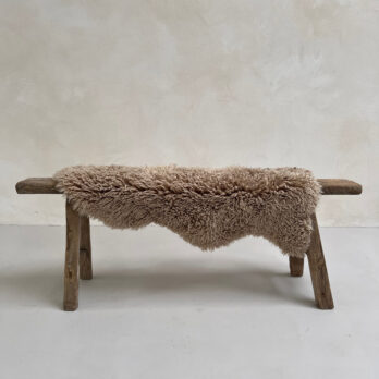 Natural sheepskin throw rug