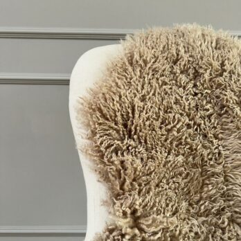 Natural sheepskin throw rug
