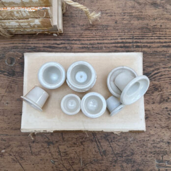 9 Victorian Ceramic Inkwells
