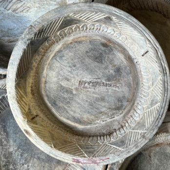 Antique carved Wood Bowl