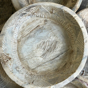 Antique carved Wood Bowl