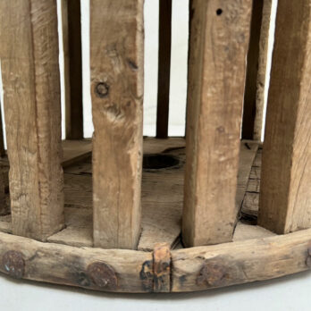 Antique elm spool side table | Alexandra