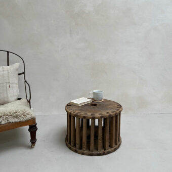 Antique elm spool side table | Alexandra