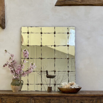 Large Antiqued Mirror Brass Rosettes