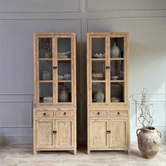 Pair of Reclaimed glazed dressers