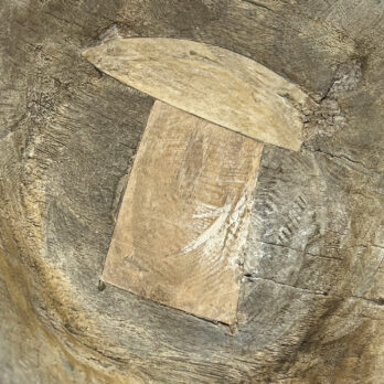 Ancient Pale Wood Bowl with Handle