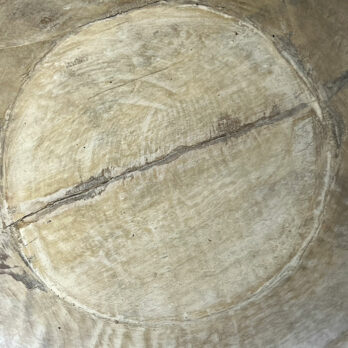 Ancient Pale Wood Bowl with Handle